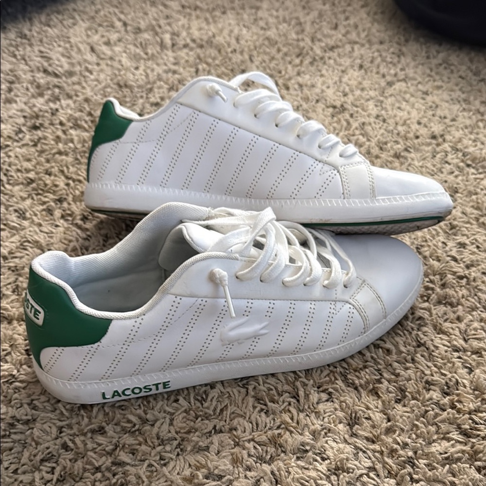 Lacoste Men’s White and Green Graduate Sneakers